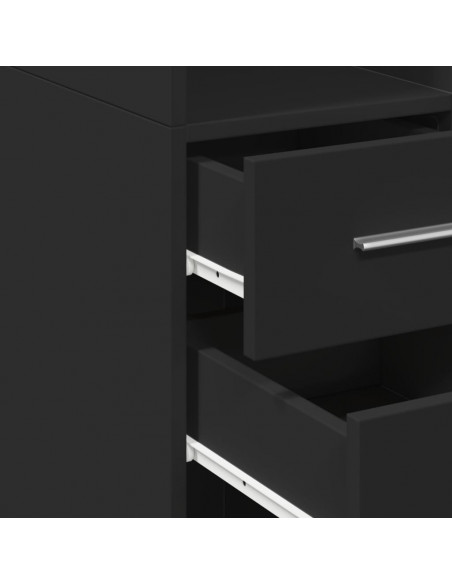 Mobile Sottile Nero 40x42,5x225 cm in Truciolato