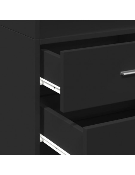 Mobile Sottile Nero 50x42,5x225 cm in Truciolato