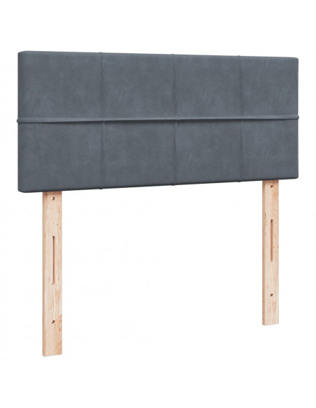 Giroletto a Molle con Materasso Grigio Scuro 120x200 cm Velluto
