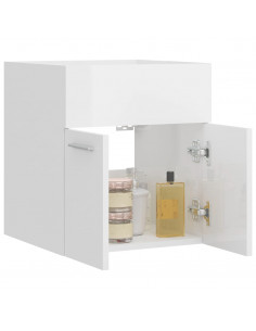 Mobile Sottolavabo Bianco Lucido 41x38,5x46cm Legno Multistrato