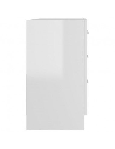 Mobile Sottolavabo Bianco Lucido 63x30x54 cm Legno Multistrato