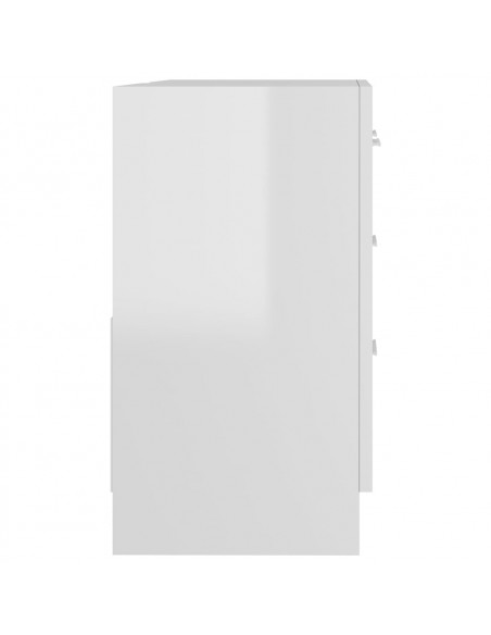 Mobile Sottolavabo Bianco Lucido 63x30x54 cm Legno Multistrato