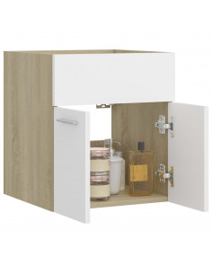 Mobile Sottolavabo Bianco Rovere Sonoma 41x38,5x46 Multistrato