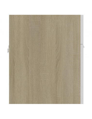 Mobile Sottolavabo Bianco Rovere Sonoma 90x38,5x46 Multistrato