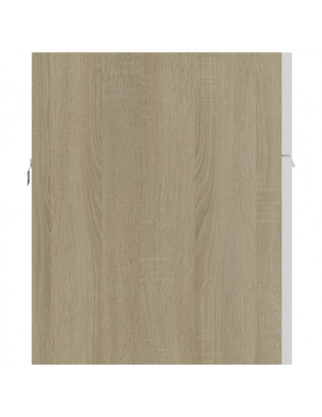 Mobile Sottolavabo Bianco Rovere Sonoma 90x38,5x46 Multistrato