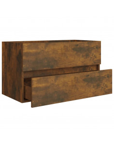 Mobile Sottolavabo Rovere Fumo 80x38,5x45 cm Legno Multistrato