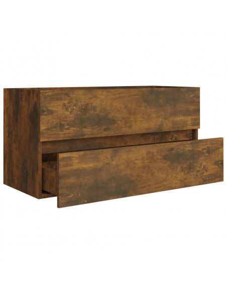 Mobile Sottolavabo Rovere Fumo 90x38,5x45 cm Legno Multistrato