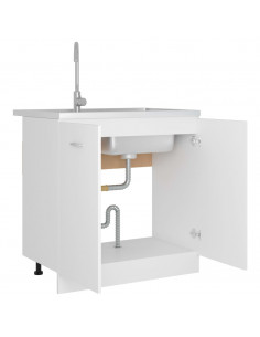 Mobile Sottolavello Bianco 80x46x81,5 cm Legno Multistrato