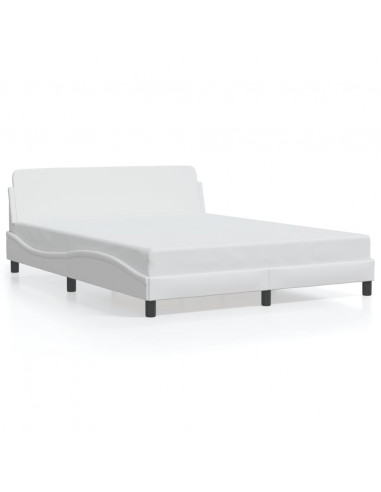 Giroletto con Testiera Bianco 160x200 cm in Similpelle