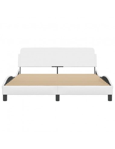 Giroletto con Testiera Bianco 160x200 cm in Similpelle