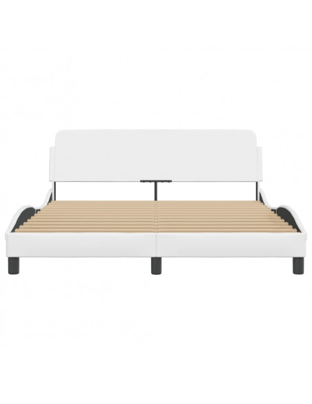 Giroletto con Testiera Bianco 160x200 cm in Similpelle