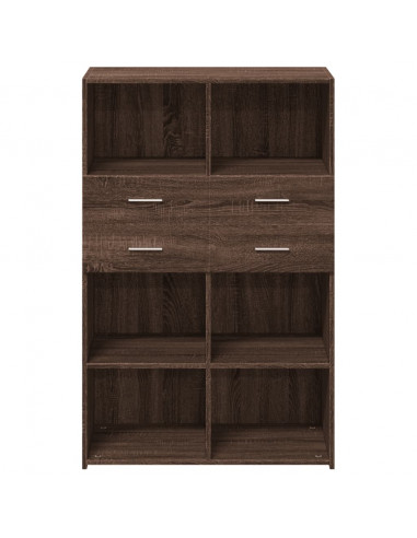 Credenza Rovere Marrone 80x42,5x124 cm in Legno Multistrato