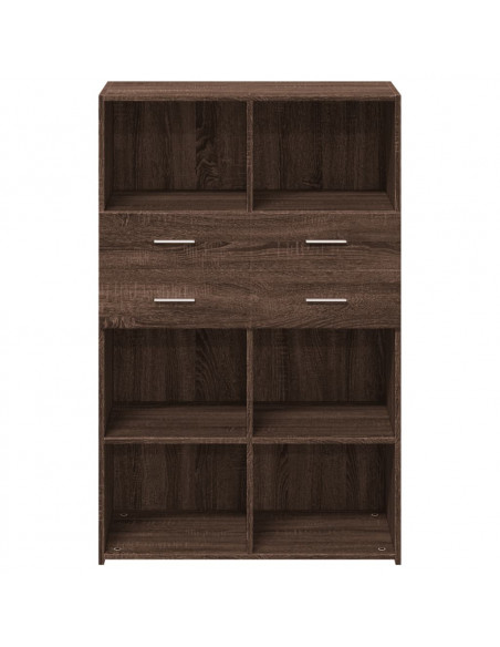Credenza Rovere Marrone 80x42,5x124 cm in Legno Multistrato