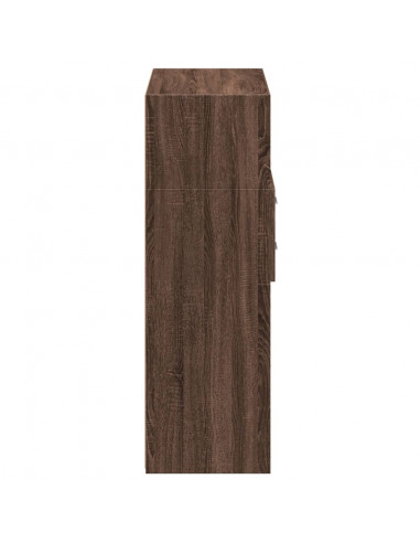 Credenza Rovere Marrone 80x42,5x124 cm in Legno Multistrato