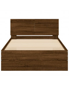 Giroletto con Testiera e LED Rovere Marrone 100x200 cm 2