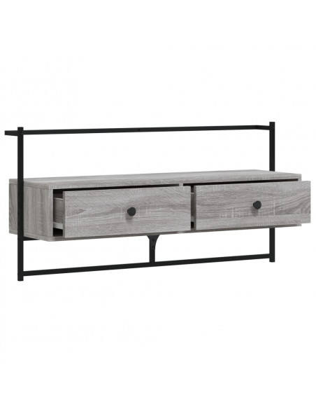 Mobile TV a Muro Grigio Sonoma 100,5x30x51 cm Legno Multistrato