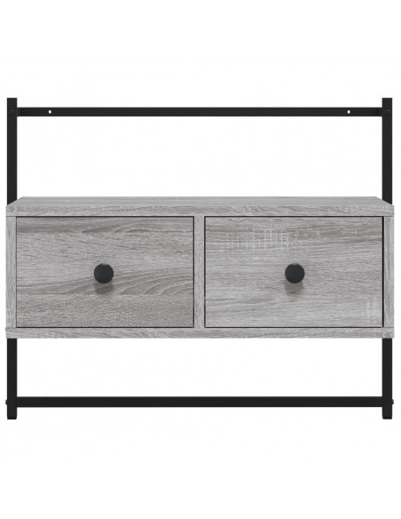 Mobile TV a Muro Grigio Sonoma 60,5x30x51 cm Legno Multistrato