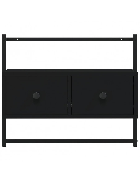 Mobile TV a Muro Nero 60,5x30x51 cm in Legno Multistrato