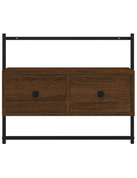 Mobile TV a Muro Rovere Marrone 60,5x30x51 cm Legno Multistrato
