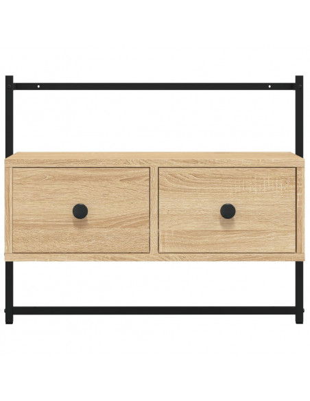Mobile TV a Muro Rovere Sonoma 60,5x30x51 cm Legno Multistrato