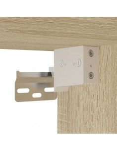 Mobile TV a Parete con LED Rovere Sonoma 180x31x38 cm