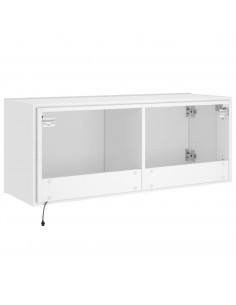 Mobile TV a Parete con Luci LED Bianco 100x35x41 cm