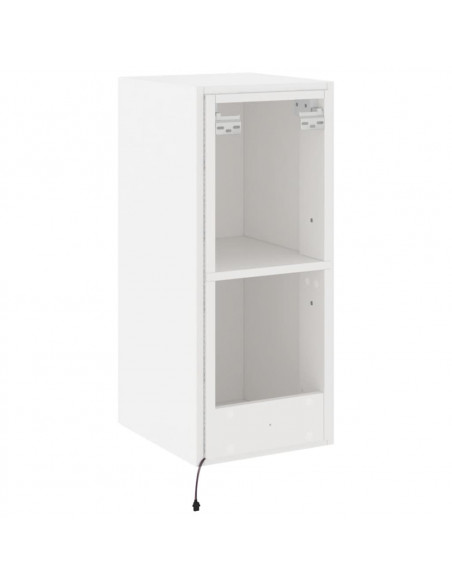 Mobile TV a Parete con Luci LED Bianco 30,5x35x70 cm
