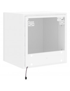 Mobile TV a Parete con Luci LED Bianco 40,5x35x40 cm