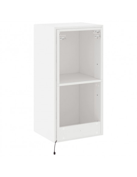 Mobile TV a Parete con Luci LED Bianco 40,5x35x80 cm