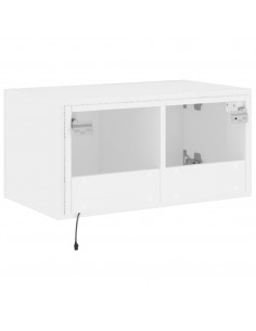 Mobile TV a Parete con Luci LED Bianco 60x35x31 cm