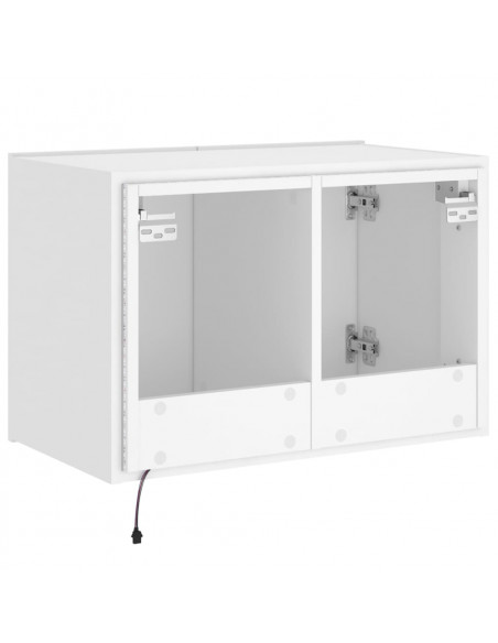 Mobile TV a Parete con Luci LED Bianco 60x35x41 cm