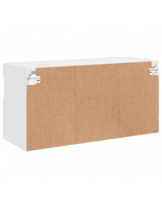 Mobile TV a Parete con Luci LED Bianco 80x30x40 cm