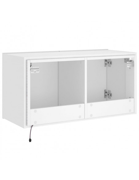 Mobile TV a Parete con Luci LED Bianco 80x35x41 cm
