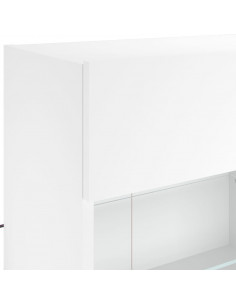 Mobile TV a Parete con Luci LED Bianco 98,5x30x60,5 cm