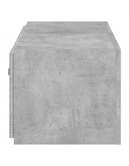 Mobile TV a Parete con Luci LED Grigio Cemento 100x35x31 cm