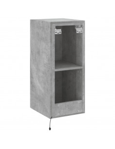 Mobile TV a Parete con Luci LED Grigio Cemento 30,5x35x70 cm