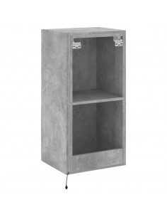 Mobile TV a Parete con Luci LED Grigio Cemento 40,5x35x80 cm