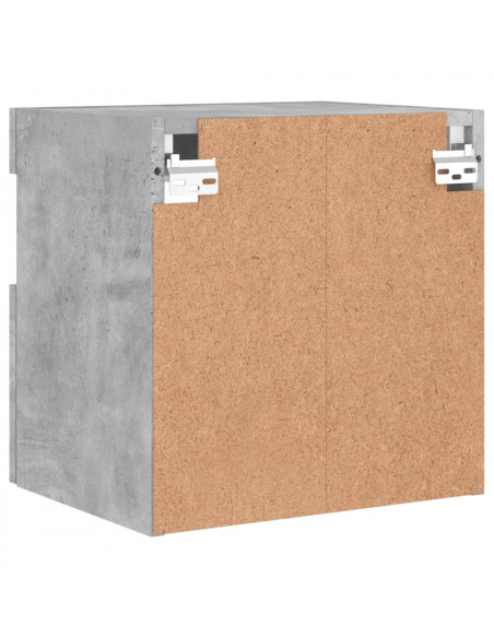 Mobile TV a Parete con Luci LED Grigio Cemento 40x30x40 cm