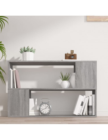 Libreria Grigio Sonoma 100x24x63 cm in Legno Multistrato