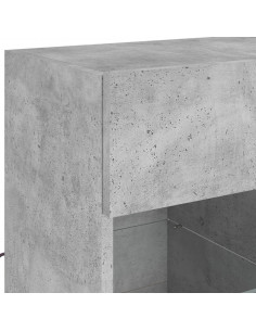 Mobile TV a Parete con Luci LED Grigio Cemento 58,5x30x60,5 cm