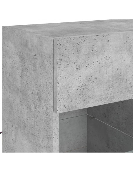 Mobile TV a Parete con Luci LED Grigio Cemento 58,5x30x60,5 cm