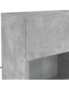 Mobile TV a Parete con Luci LED Grigio Cemento 78,5x30x60,5 cm