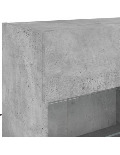 Mobile TV a Parete con Luci LED Grigio Cemento 98,5x30x60,5 cm