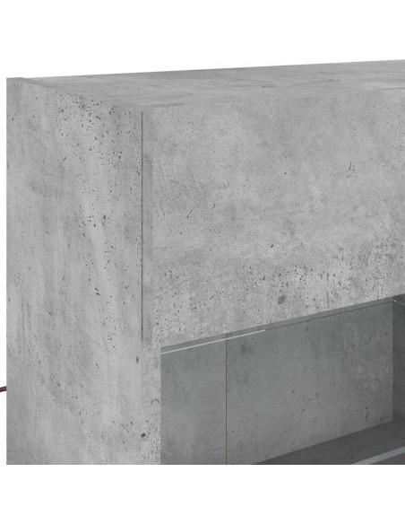 Mobile TV a Parete con Luci LED Grigio Cemento 98,5x30x60,5 cm