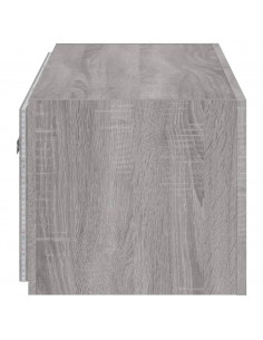 Mobile TV a Parete con Luci LED Grigio Sonoma 100x35x31 cm