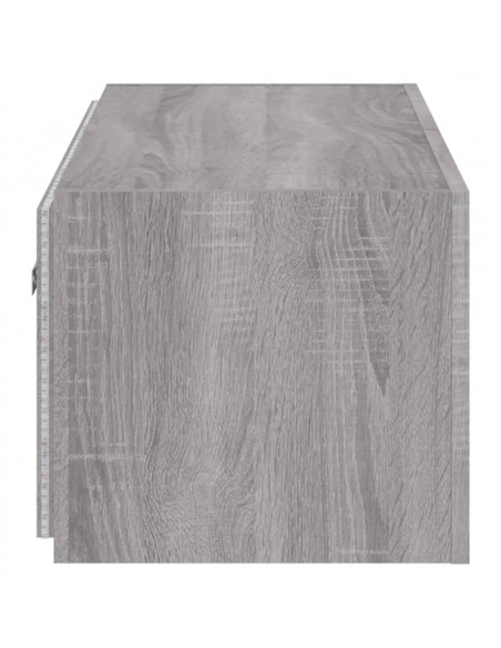 Mobile TV a Parete con Luci LED Grigio Sonoma 100x35x31 cm