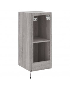 Mobile TV a Parete con Luci LED Grigio Sonoma 30,5x35x70 cm