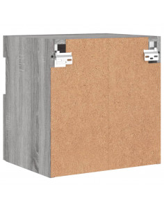 Mobile TV a Parete con Luci LED Grigio Sonoma 40x30x40 cm