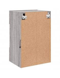 Mobile TV a Parete con Luci LED Grigio Sonoma 40x30x60,5 cm