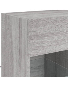 Mobile TV a Parete con Luci LED Grigio Sonoma 58,5x30x60,5 cm